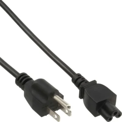 Laptop Power Cord NEMA 5-15P (two-pole with ground pin) to C5 (Mickey Mouse), 2 m