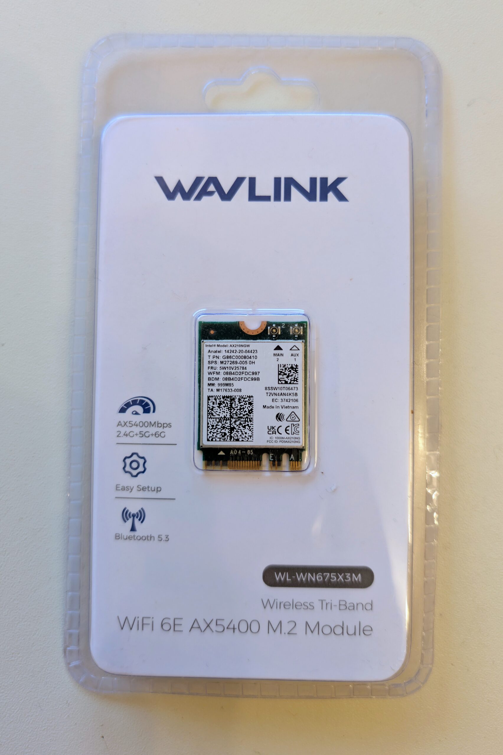 Intel AX210NGW front view