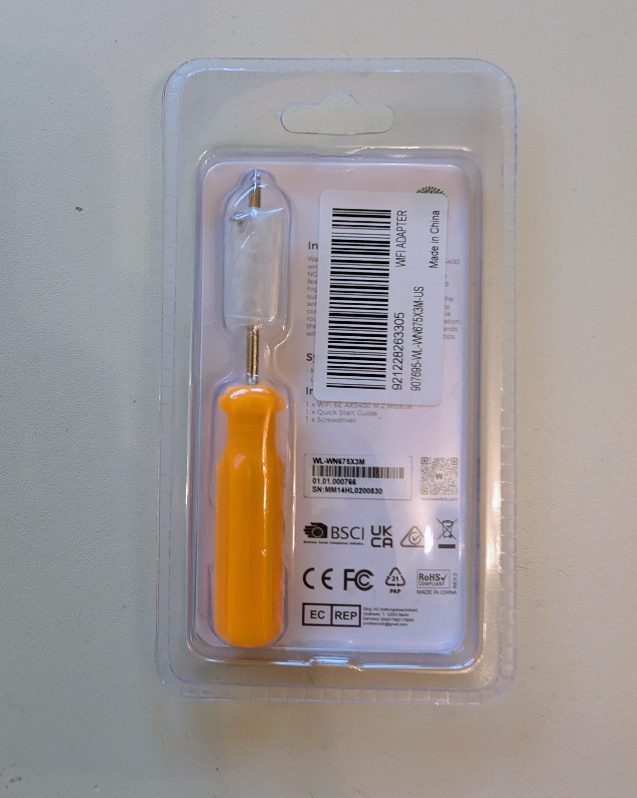 Intel AX210NGW back view